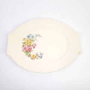Homer Laughlin Platter Vintage Coronet Oval Serving Plate Floral China Read